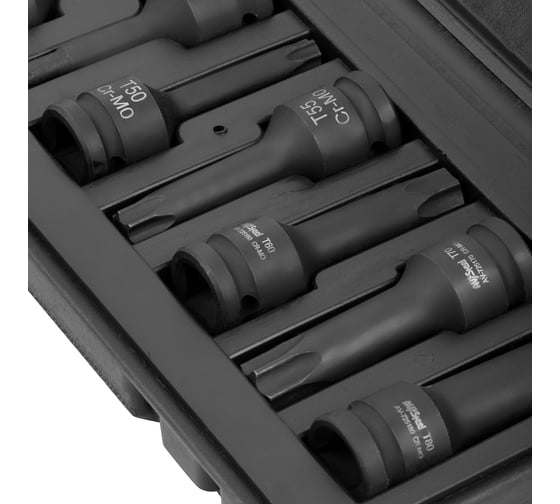 Набор головок ударных TORX (8 шт; 1/2"; 78 мм; T30-T80) AV Steel AV-725408