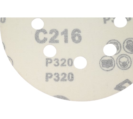 Шлифовальные круги на липучке 125 мм, P320, 30 шт, 8 отверстий Vitatools R-125-P320-30-8