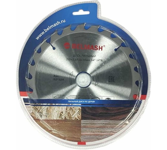 Диск пильный 210x2.2/1.6x30 мм, 24T Белмаш RD162A