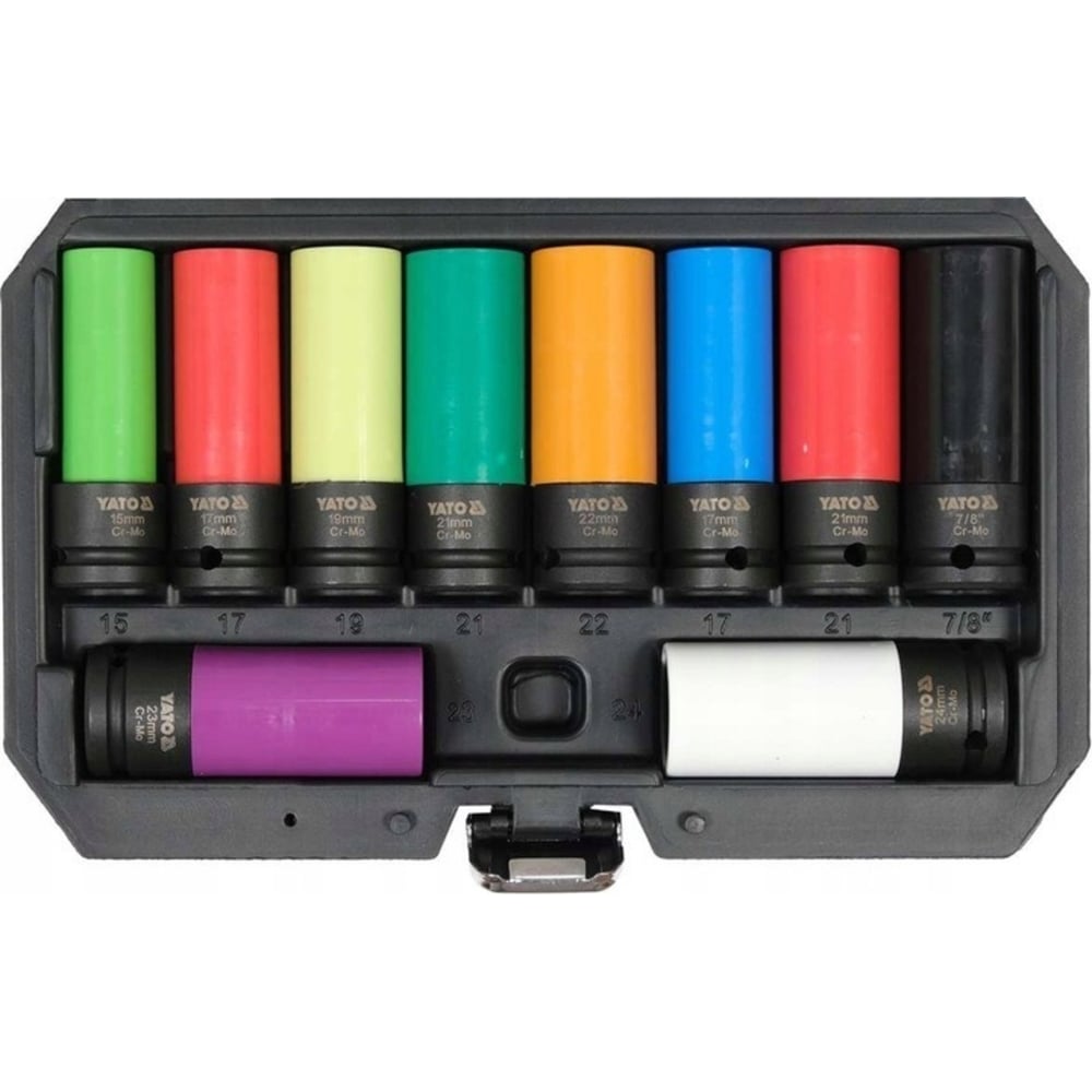 Набор ударных головок 1/2"DR, 10 предметов, пластиковый кейс для литых ...