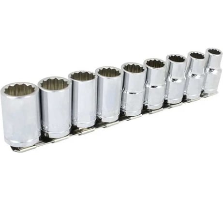 Набор головок торцевых с держателем 10-19 мм, 1/2"DR, 9 предметов BOVIDIX BVX-01209