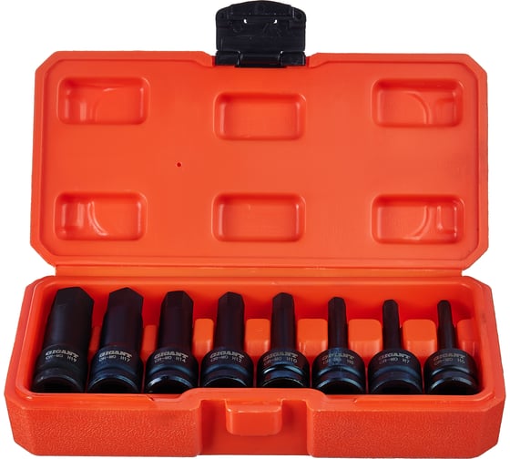 Набор головок ударных HEX, H6-H19, 8 шт, 1/2"DR Gigant G-12H6H19