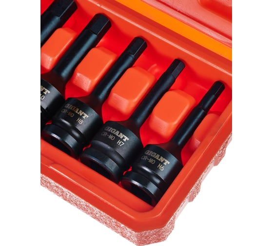Набор головок ударных HEX, H6-H19, 8 шт, 1/2"DR Gigant G-12H6H19