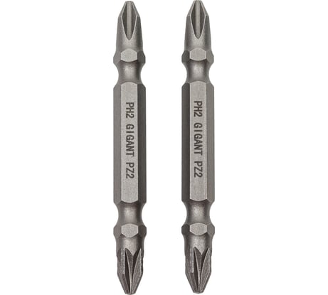 Биты двусторонние комбинированные 2 шт, PH2-PZ2, 60 мм, S2 Gigant GBS 2C65A