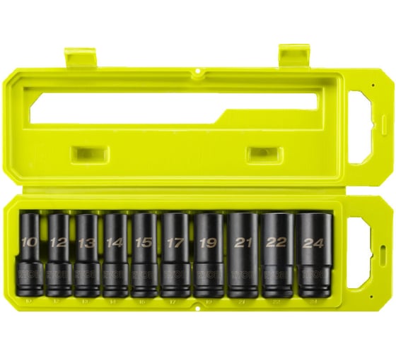 Торцевые головки 10 шт.: 10-24 мм, 1/2"DR RHDIS10PC Ryobi 5132006071