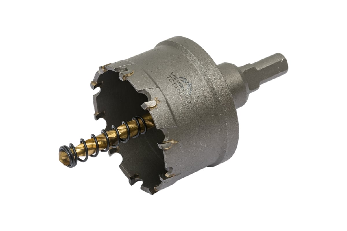 Коронка твердосплавная с центрирующим сверлом по металлу 54 мм ...