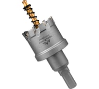 Коронка твердосплавная с центрирующим сверлом по металлу 38 мм vertextools 1819-38