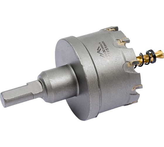 Коронка твердосплавная с центрирующим сверлом по металлу 51 мм vertextools 1819-51