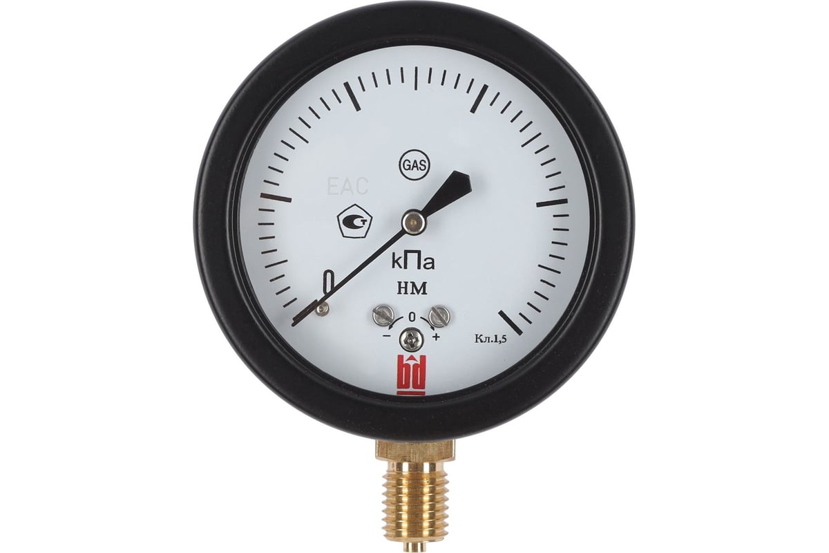 Напоромер НМ 100 Р (0-10) кПа, кл. 1.5, M20x1.5, DIN CASE, черный ...