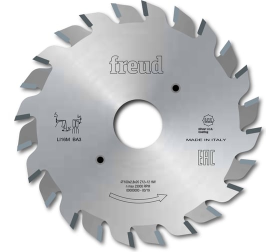 Диск пильный 100x2.8-3.6x22 мм, Z12+12, HM Freud Li16M BB3 1