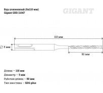 Бур усиленный (5x110 мм) Gigant GRD 11047
