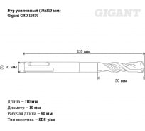 Бур усиленный (10x110 мм) Gigant GRD 11039