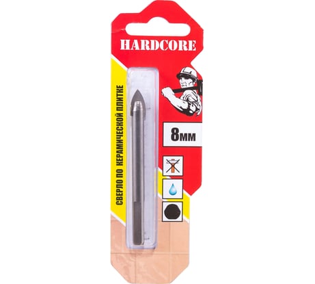 Сверло по керамической плитке 8 мм Hardcore 153008