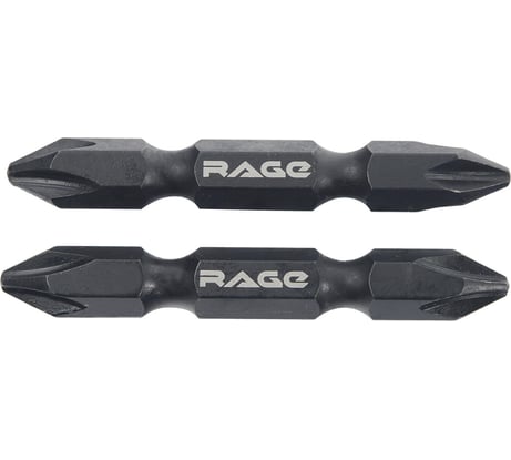 Биты для шуруповерта RAGE By VIRA магнитные двухсторонние 2 шт S2 PH2 x PH2 х 50 мм 554174