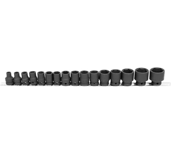 Набор ударных головок 8-32 мм, 1/2"DR, 6 граней, 16 шт, на планке 4501116 AIST 00-00018531 1