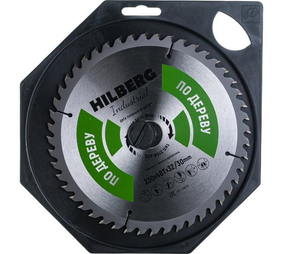 Диск пильный Industrial Дерево (230x32/30 мм; 48Т) Hilberg HW234