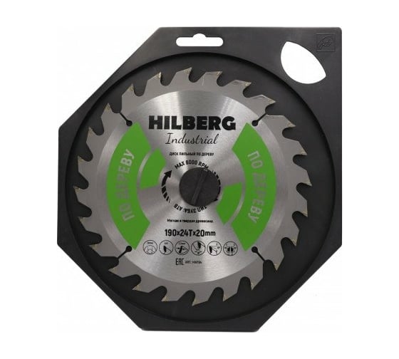 Диск пильный Industrial Дерево (190x20 мм; 24Т) Hilberg HW194