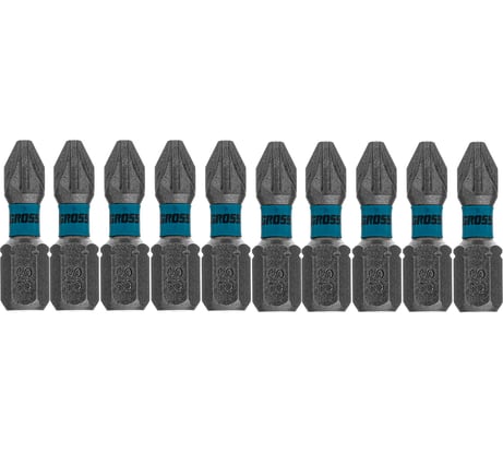 Набор бит торсионных (10 шт; PZ2x25 мм) для ударных шуруповертов GROSS 11484