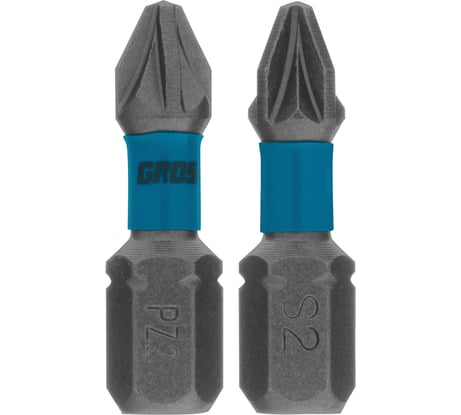 Набор бит торсионных (2 шт; PZ2x25 мм) для ударных шуруповертов GROSS 11478