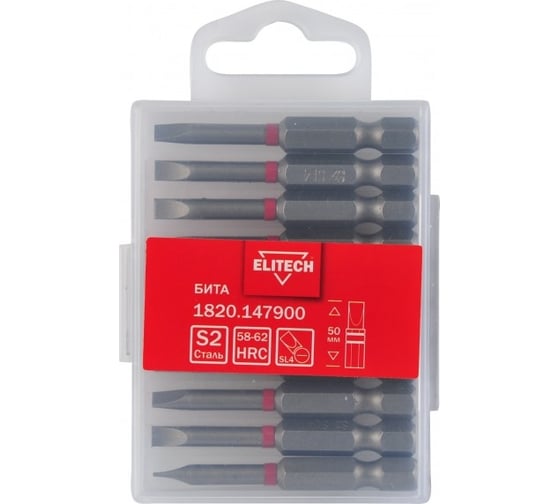Бита SL4, 50 мм, 10 шт Elitech 1820.147900 204238 1
