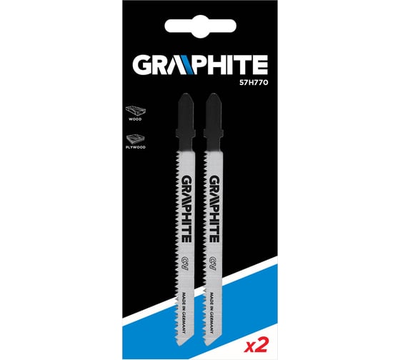 Полотно (2 шт; 12TPI; 75х100 мм) для электролобзика GRAPHITE 57H770 1