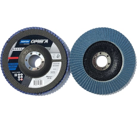 Диск лепестковый плоский Омега R828 (125x22 мм; P80) NORTON 004959