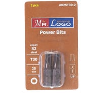 Бита (2 шт; 25 мм; T30; S2) Mr. Logo A025T30-2