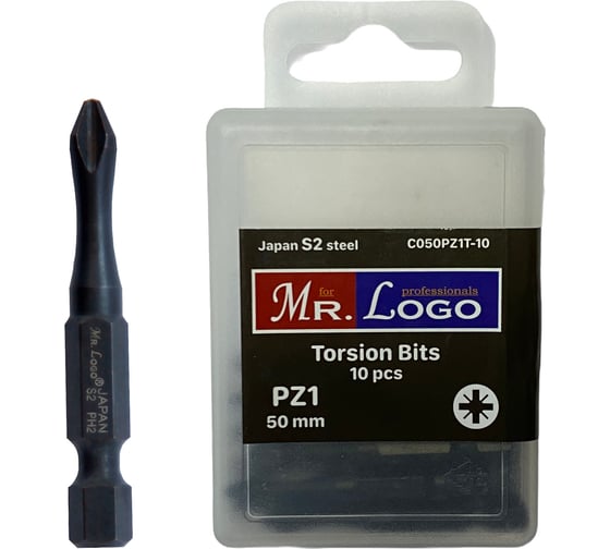 Бита Торсионная (10 шт; 50 мм; PZ1; S2) Mr. Logo С050PZ1T-10 1