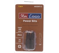 Бита (2 шт; 25 мм; PH2; S2) Mr. Logo A025P2-2