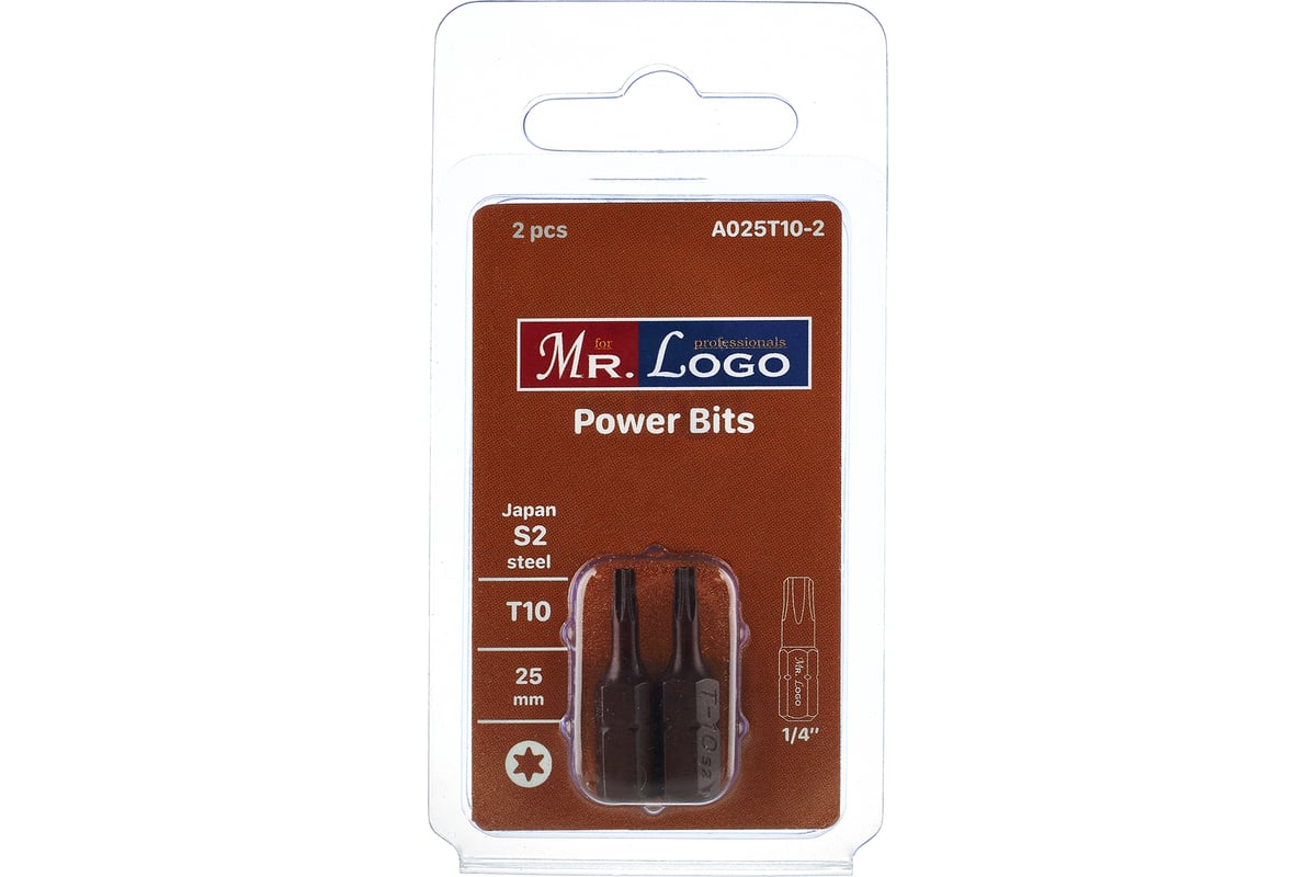 Бита (2 шт; 25 мм; T10; S2) Mr. Logo A025T10-2 - выгодная цена, отзывы ...