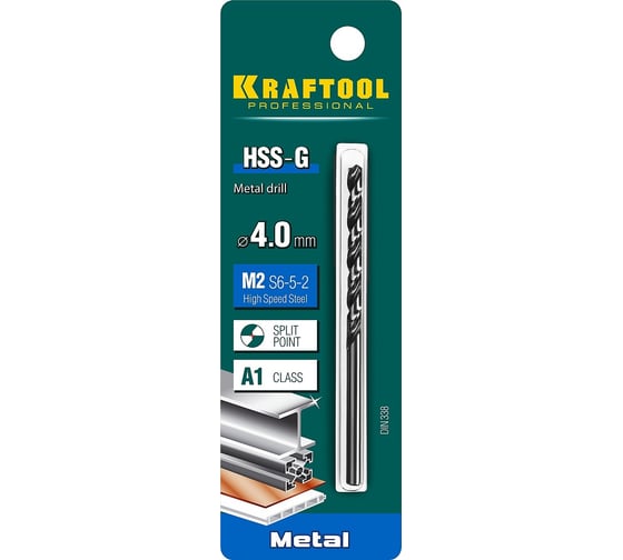 Сверло по металлу HSS-G сталь М2 (4х75 мм) Kraftool 29651-4