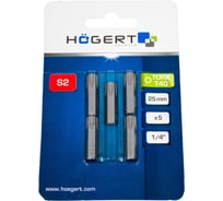 Биты TORX 40, 25 мм, сталь S2, 5 шт HOEGERT TECHNIK HT1S342