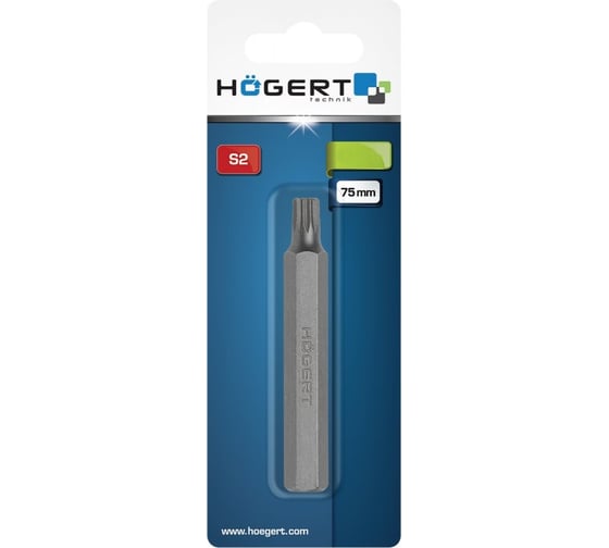 Бита SPLINE М6, 75 мм, 10 мм, сталь S2 HOEGERT TECHNIK HT1S886 1