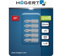 Биты PH0, 25 мм, сталь S2, 5 шт HOEGERT TECHNIK HT1S300