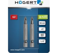 Биты PZ0, 50 мм, 2 шт HOEGERT TECHNIK HT1S324