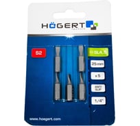 Биты SL4, 25 мм, сталь S2, 5 шт HOEGERT TECHNIK HT1S330