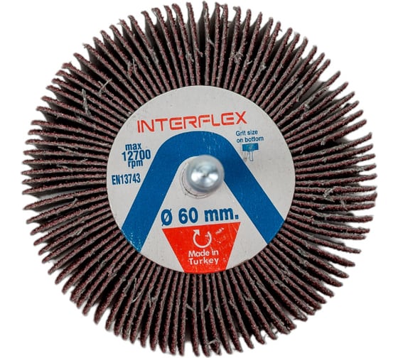Шлифовальная лепестковая головка AC621X 60x30x6 мм, Р60 Interflex 2044601910