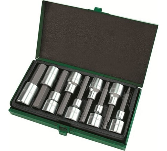 Набор бит 6-гранных 80 мм, 1/2"DR, 9 предметов TOPTUL GAAD0905