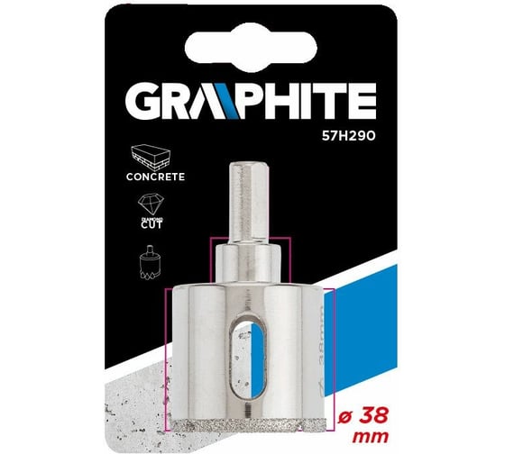 Сверло по керамической плитке 38 мм GRAPHITE 57H290
