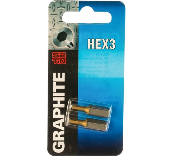 Биты (2 шт; HEX; 3x25 мм) GRAPHITE 57H967