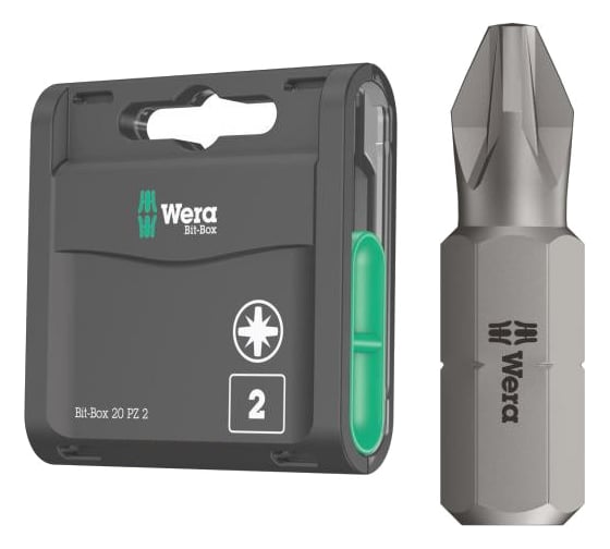 Бита Pozidriv Bit-Box 20 PZ (20 шт; 25 мм; PZ2) WERA WE-057760 1