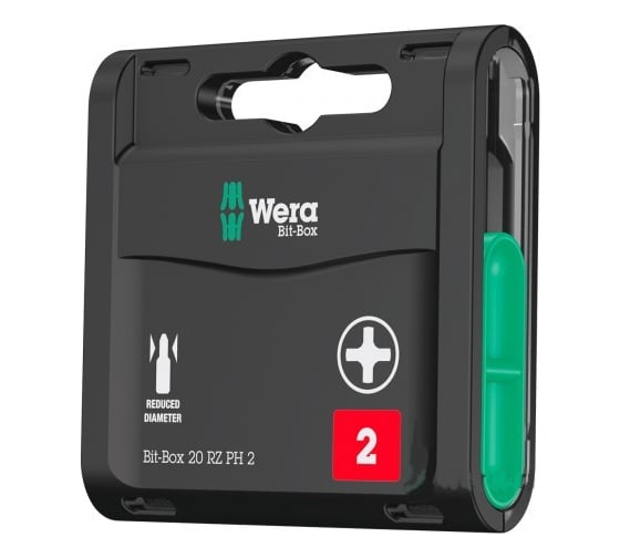 Бита Phillips Bit-Box 20 RZ PH (20 шт; 25 мм; PH2) WERA WE-057753 1