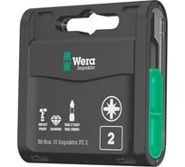 Бита Pozidriv Bit-Box 15 Impaktor PZ (15 шт; 25 мм; PZ2) WERA WE-057763