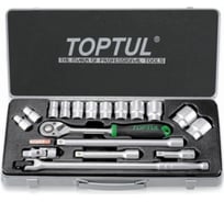 Набор головок 6-гранных 10-32 мм, 1/2" DR, 18 предметов TOPTUL GCAD1802