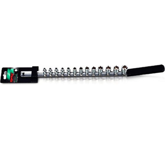 Набор головок 6-гранных 4-14 мм, 1/4" DR, 13 шт, на подвесе TOPTUL GAAQ1308 1