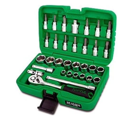 Набор 12-гранных головок и бит 3/8"DR, 39 предметов TOPTUL GCAI3902