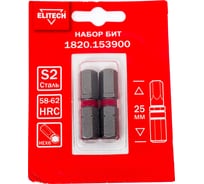 Биты HEX6 25 мм, 2 шт 1820.15390 ELITECH 204298