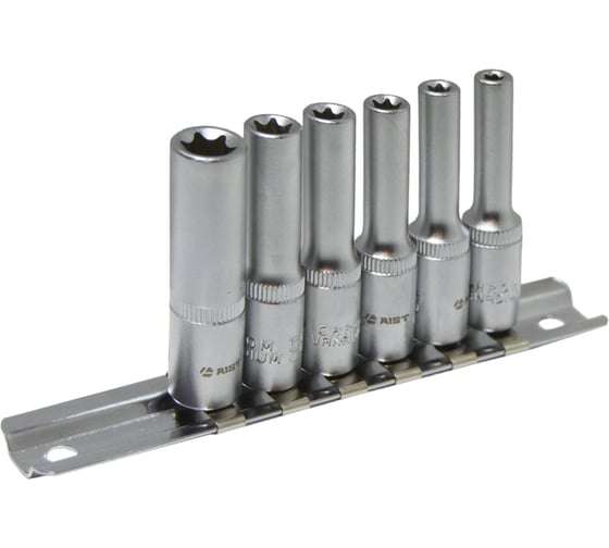 Набор головок глубоких AIST TORX E4-E10 (1/4") 6 предметов на планке / 202506E 00-00014637