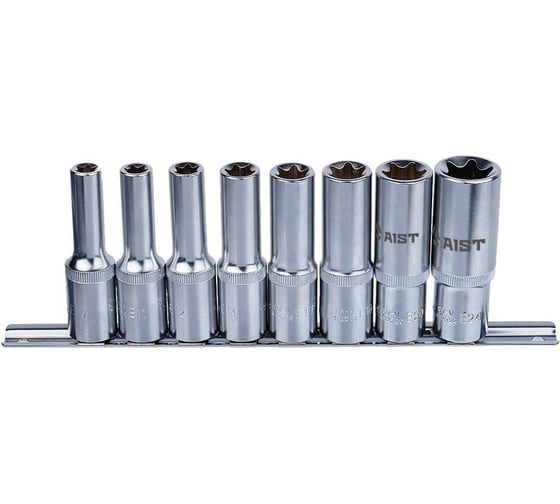 Набор головок глубоких AIST TORX E10-E24 (1/2") 8 предметов на планке / 402508E 00-00014655