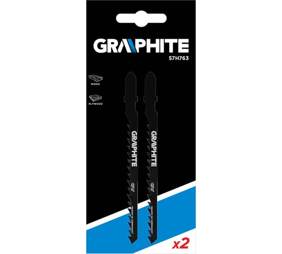 Полотно (2 шт; 6TPI; хвостовик T) для электролобзика GRAPHITE 57H763